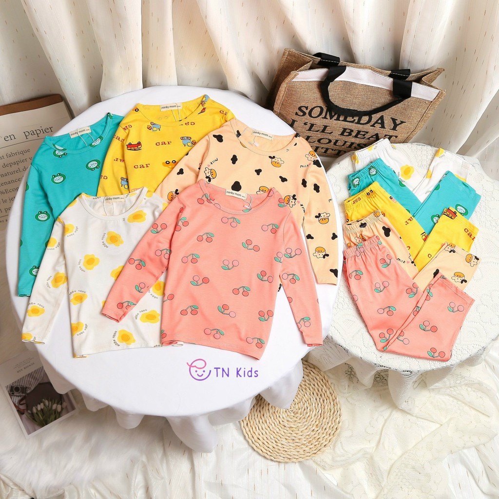 Bộ Dài Tay Cho Bé Trai Bé Gái - Chất Cotton Minky Mom - Co Giãn Tốt Mềm Mịn Thoáng Mát Thấm Hút Mồ Hôi (BA09)