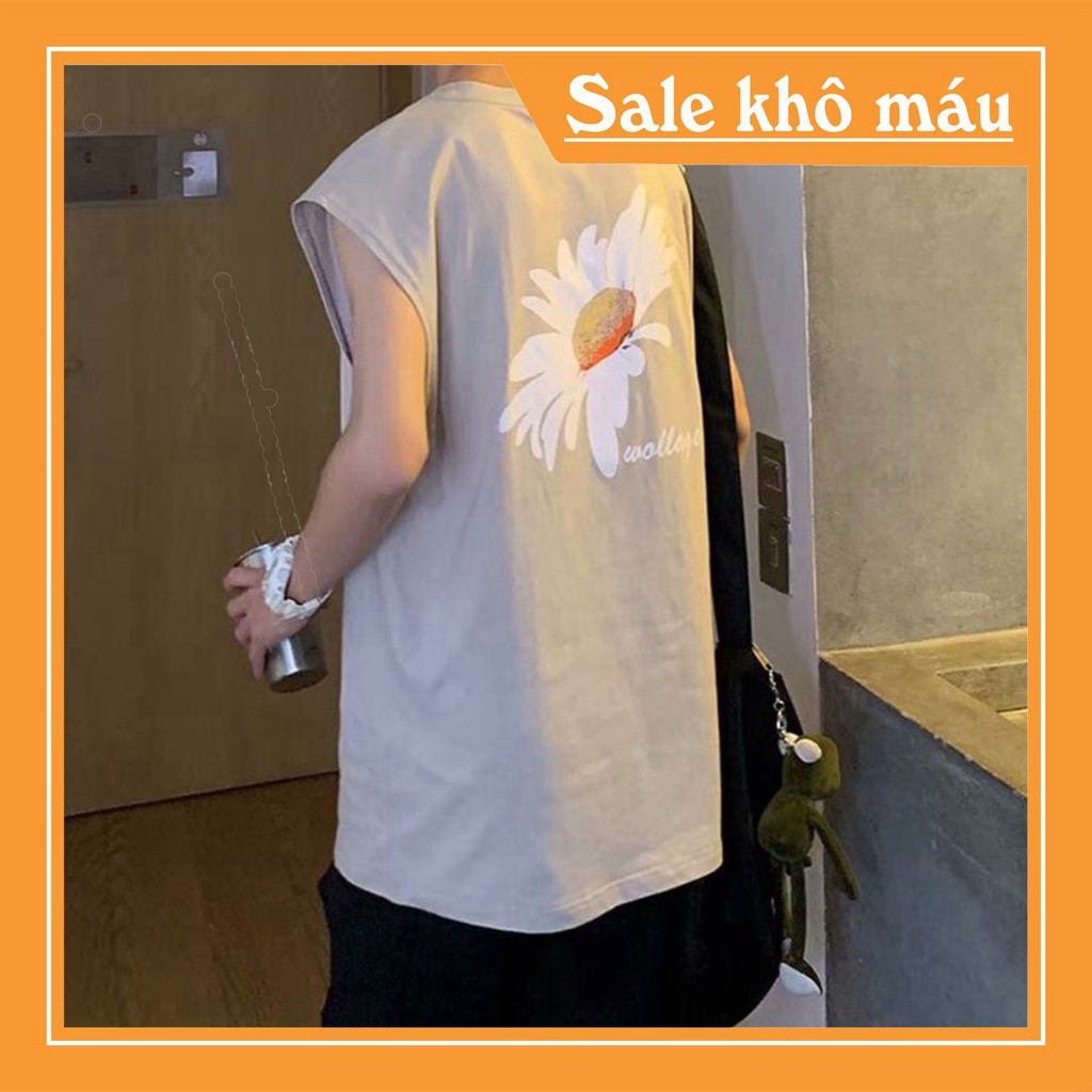 Áo thun sát nách Hoa Cúc form rộng tanktop nam nữ ulzzang siêu hot