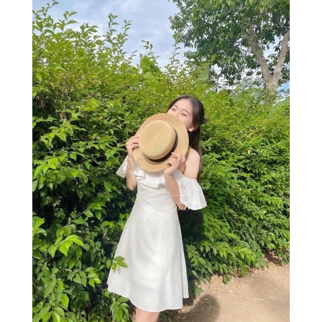Váy Bèo Lệch Vai Dễ Thương 2 Lớp Tiêu Thư