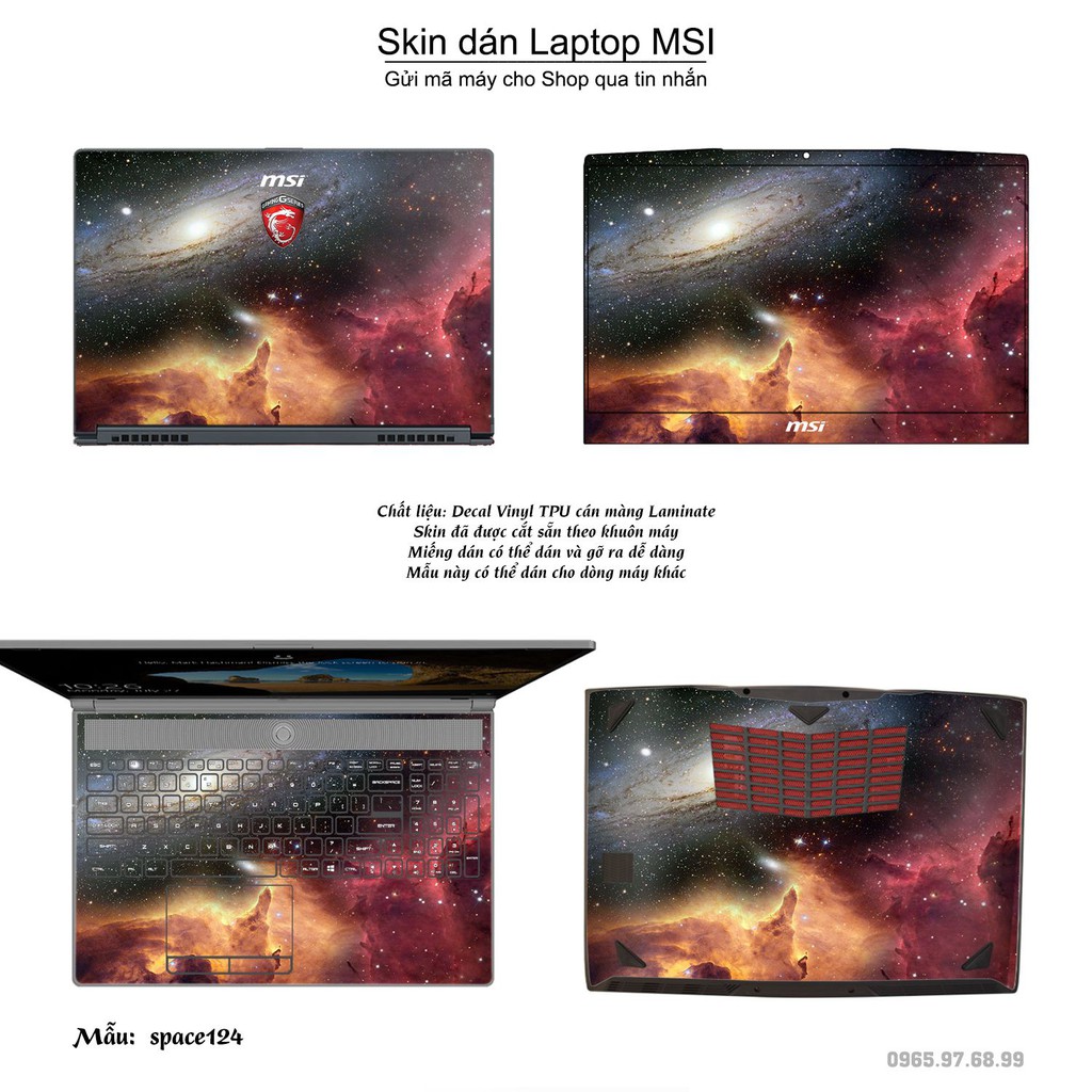 Skin dán Laptop MSI in hình không gian _nhiều mẫu 21 (inbox mã máy cho Shop)