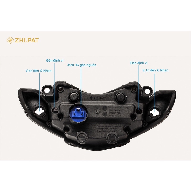Choá Đèn 2 Tầng Zhipat Xe Sirus Rc110