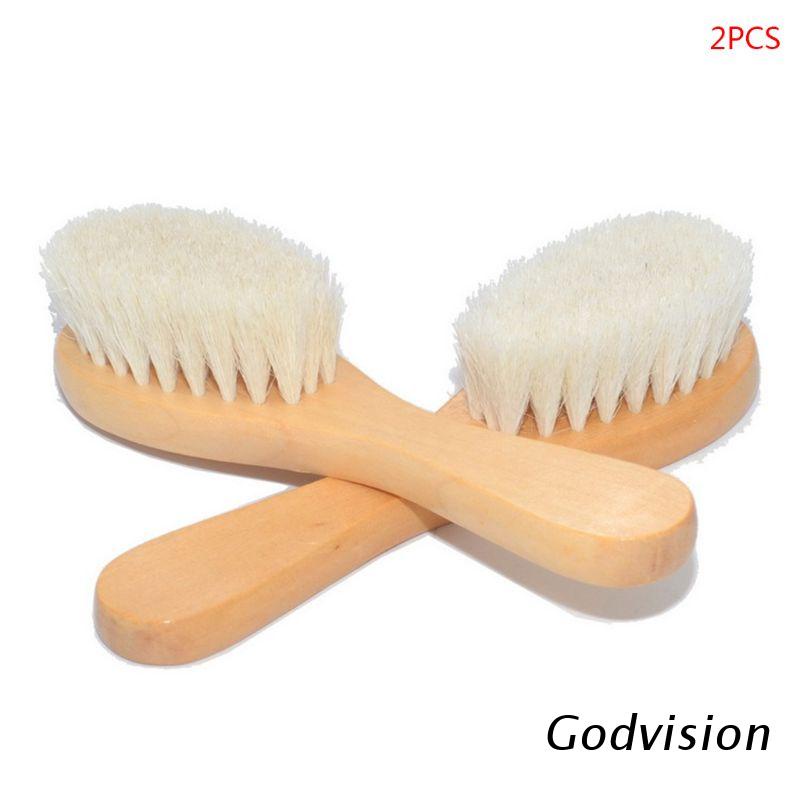 Set 2 lược gỗ chải tóc mát xa đầu cho bé