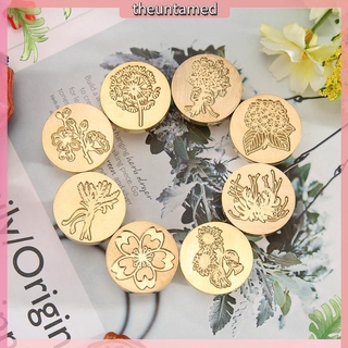 Retro Wax Seal Stamp Plant Printed Fire Painting for Stamping DIY Envelopes