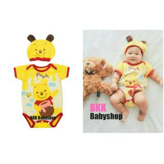 Áo Liền Quần Họa Tiết Gấu Pooh Đáng Yêu Cho Bé