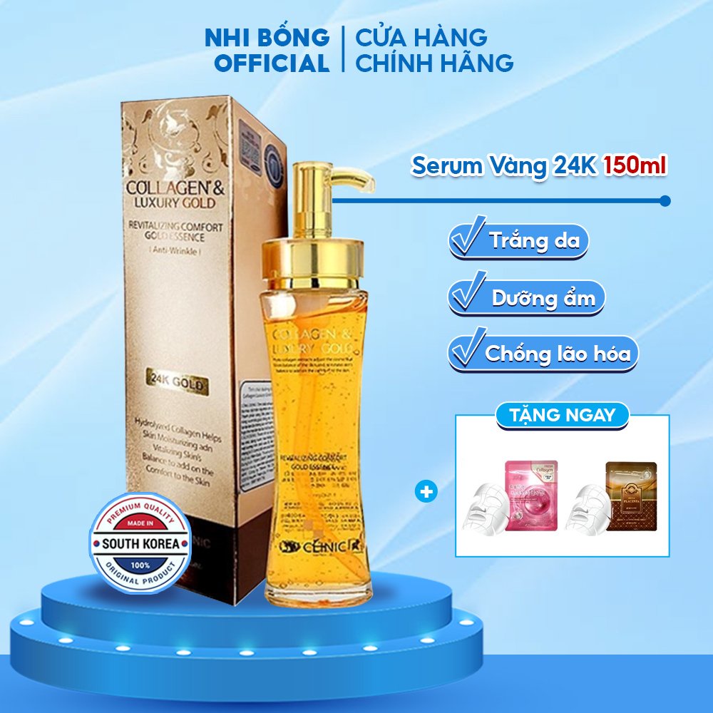 Serum Vàng 24k Dưỡng Trắng Da Dưỡng Ẩm Luxury Gold 3w Clinic Hàn Quốc 150ml Giúp Chống Lão Hóa & Căng Bóng Da