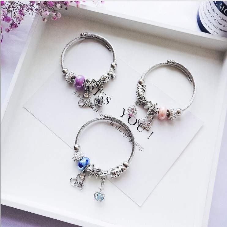 Korean handmade stainless steel bracelet Q39 crystal | BigBuy360 - bigbuy360.vn