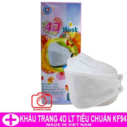 Hộp 10 khẩu trang 4D Cao Cấp Tiêu Chuẩn KF94 Lâm Thịnh