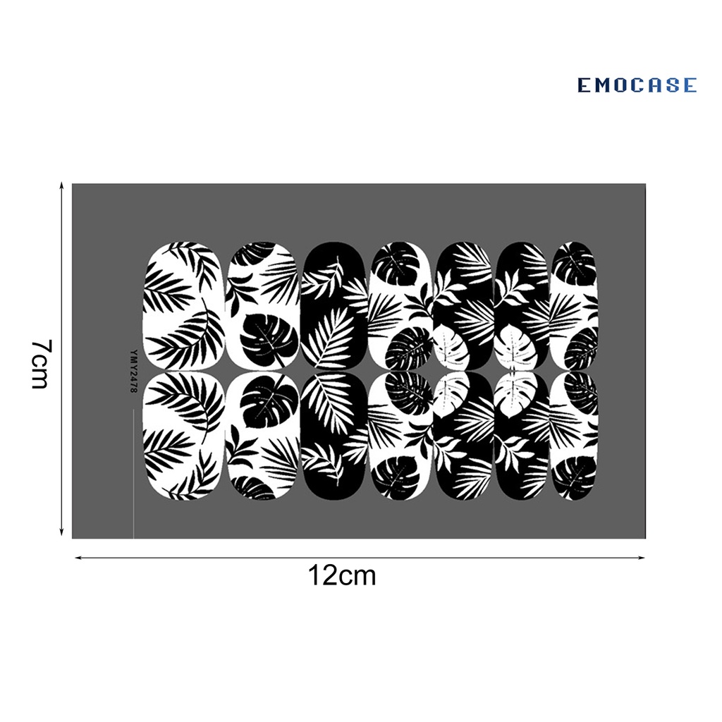 Sticker Dán Móng Tự Dính Họa Tiết Halloween Nhiều Họa Tiết Màu Trắng Đen