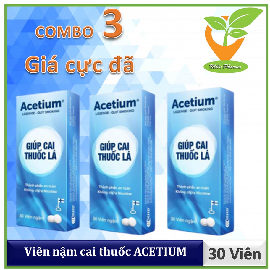 [COMBO] Combo 3 hộp Acetium - Viên ngậm cai thuốc
