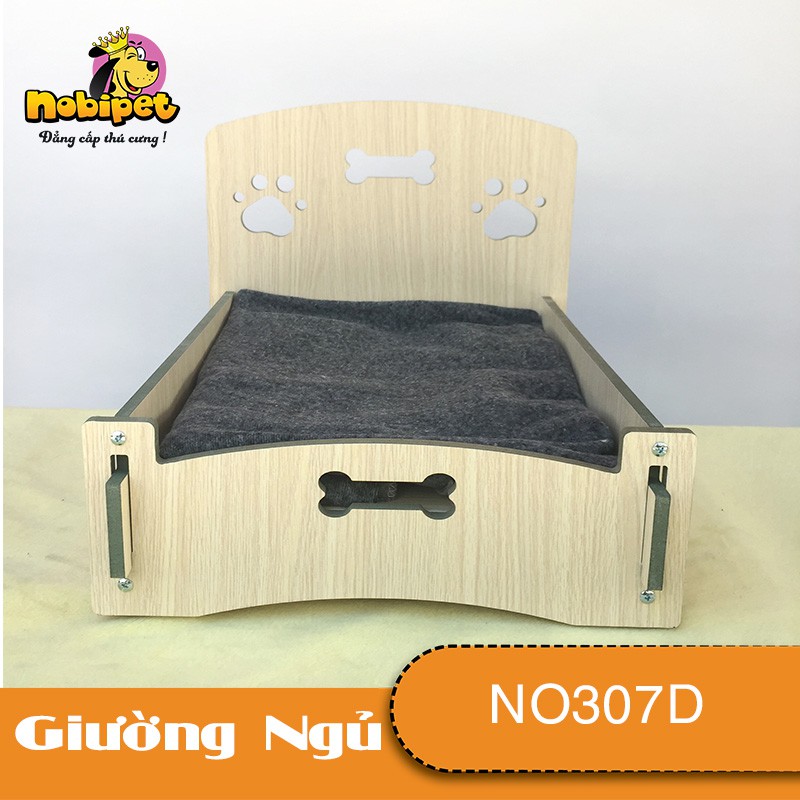 Giường Nằm Gỗ Lắp Ráp Queen Mini Gỗ Sáng Cho Dòng Chó Mèo Nhỏ