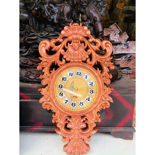 Đồng hồ hoa lan tây treo tường bằng gỗ