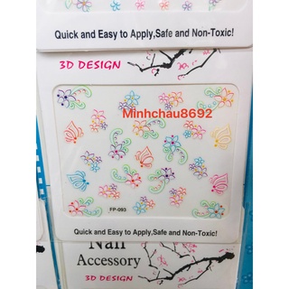 Bộ 2 tấm Sticker dán móng tay siêu kute cho bé