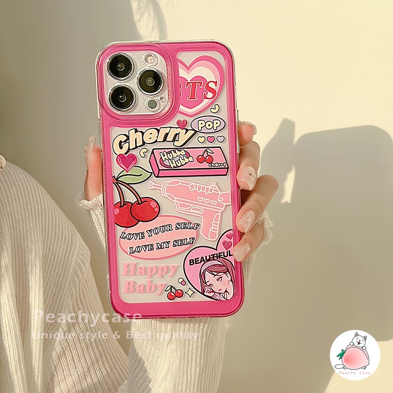 Ốp Điện Thoại TPU Mềm Chống Sốc Hình Cô Gái Và Hoa Anh Đào Cho iPhone 13 Mini 12 Pro Max 11 Xr Xs Max X 7 8 Plus 12mini
