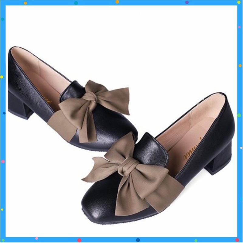 Giày búp bê, sục nữ 3 phân đính nơ dễ phối đồ, tôn dáng