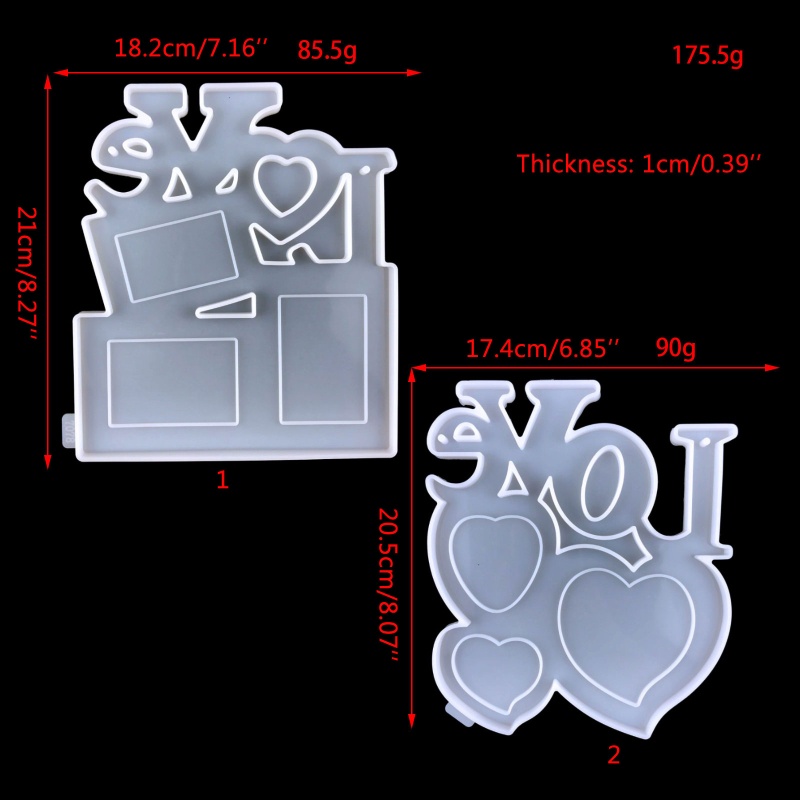 Khuôn Silicone Làm Khung Ảnh Hình Trái Tim Trang Trí DIY