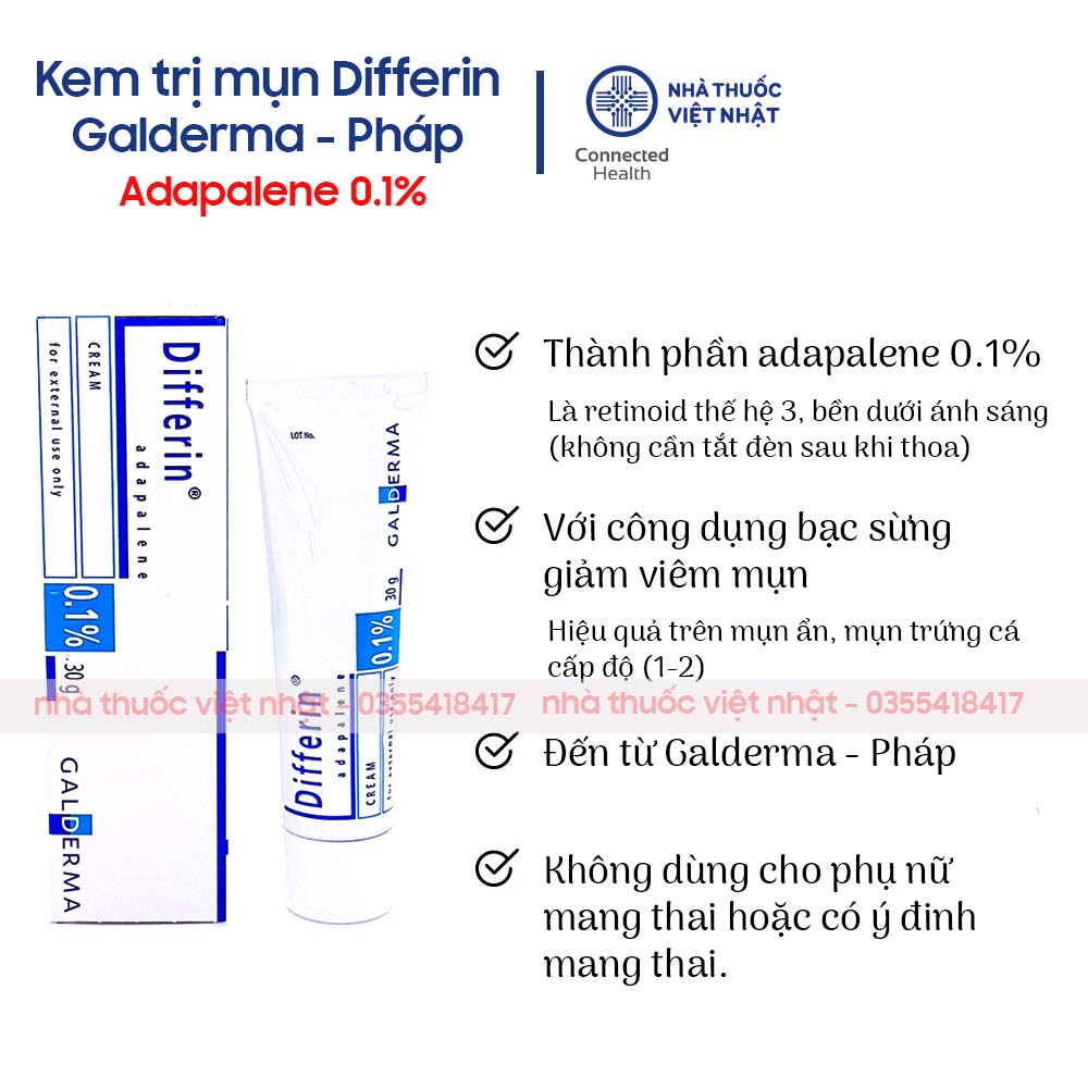 Kem differin Galderma 30 gram cho da mụn ẩn