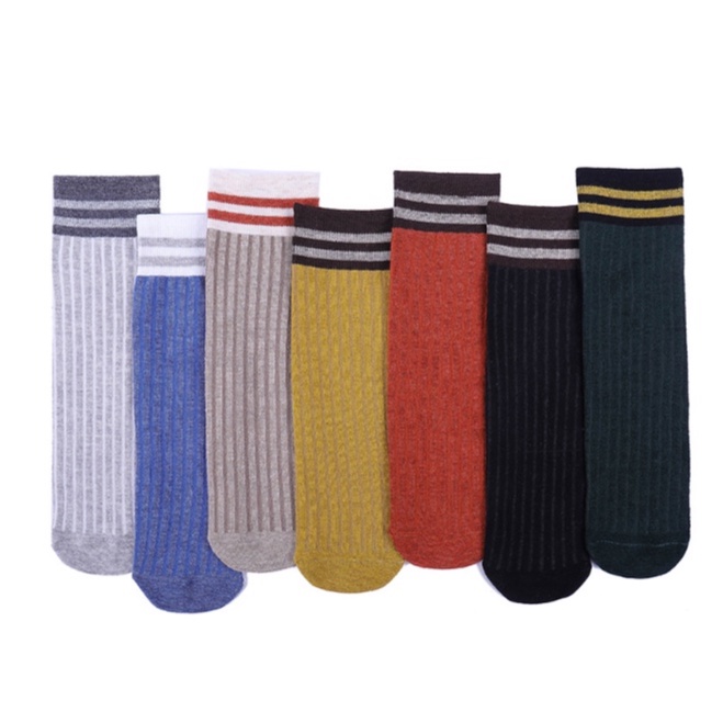 [Xuất Nhật] Tất nữ cổ nhún phong cách vintage, nhiều màu bằng sợi bông siêu thoáng, thấm mồ hôi