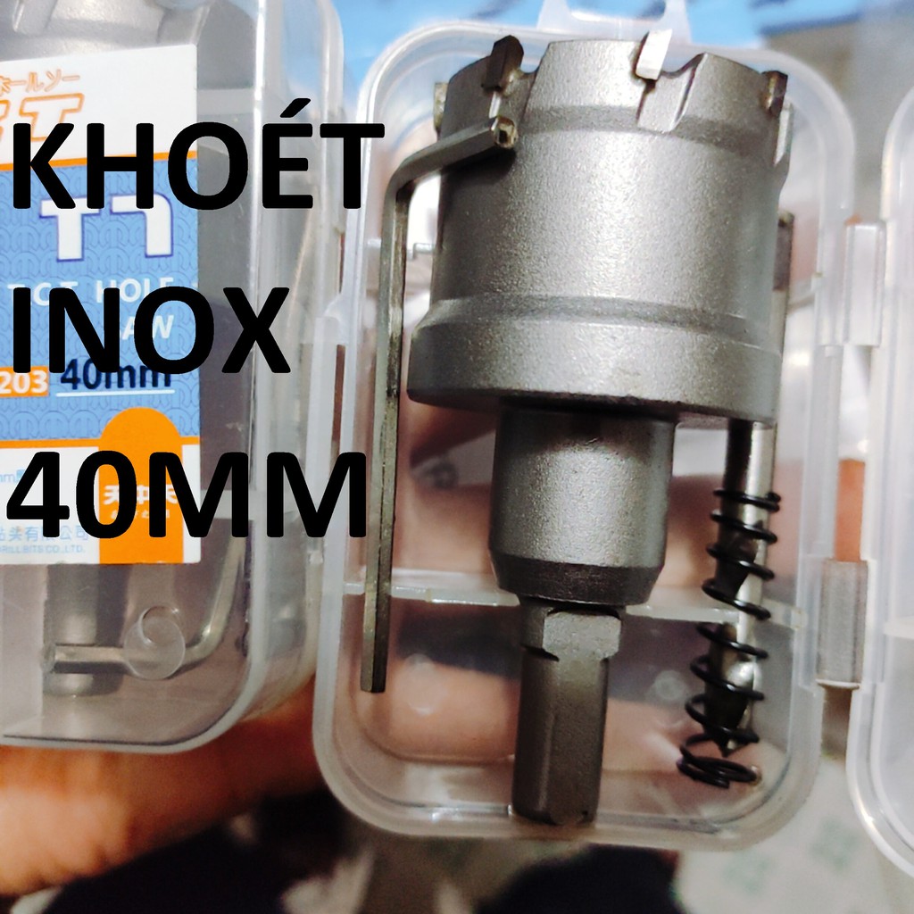 Mũi khoét inox 40 , sắt đầu hợp kim công nghệ Đức Loại 1, mũi khoét kim loại 40mm