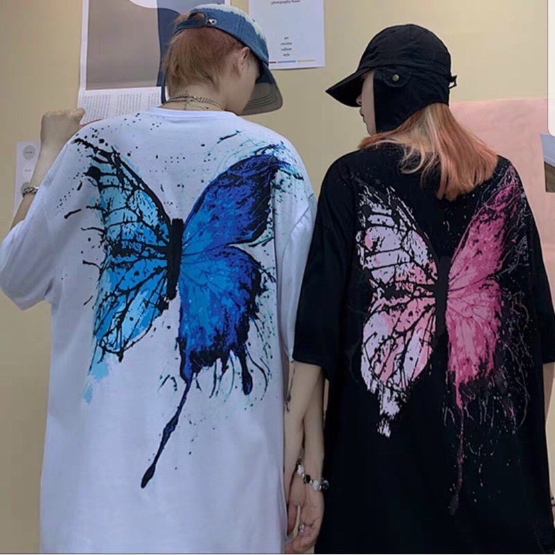 [Mã SKAMSALE06 giảm 10% tối đa 100K đơn 150K] Áo thun unisex from rộng cổ tròn tay lỡ freesize 38 - 70kg áo bướm | BigBuy360 - bigbuy360.vn