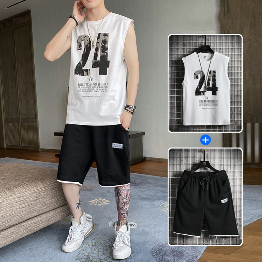 Bộ Đồ Thun Nam 24 Áo 3 Lỗ Khoét Nách Cổ Tròn Quần Short Đùi Thể Thao Có Túi ZENKODLMEN 90000160 | BigBuy360 - bigbuy360.vn