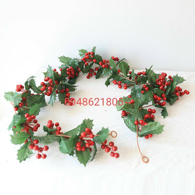 Dây cherry mềm trang trí noel, giáng sinh