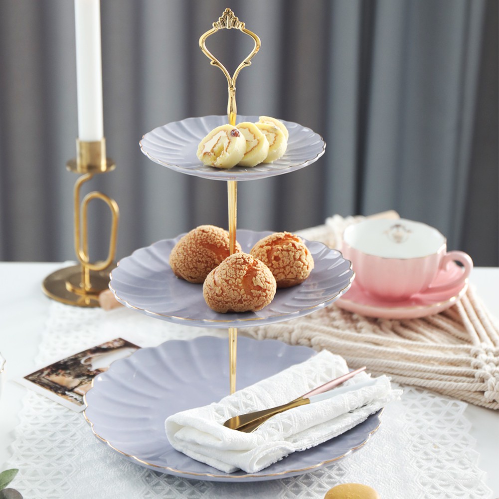 Khay đựng bánh kem SWEEJAR thiết kế 3 tầng bằng gốm sang trọng bền bỉ