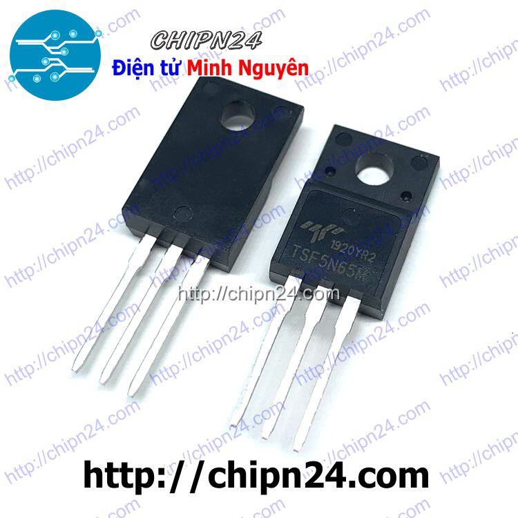[1 CON] MOSFET 5N65 TO-220F 5A 650V (Kênh N) (TSF5N65M)
