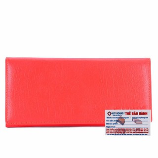 Ví nữ da bò 3 gấp màu đỏ tươi hf3162