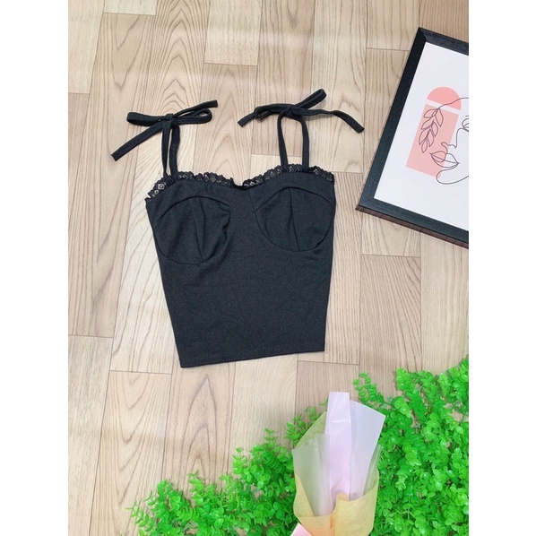 [Mã FAMARAL2 giảm 10K đơn 50K] Áo dây viền ren cột nơ | BigBuy360 - bigbuy360.vn