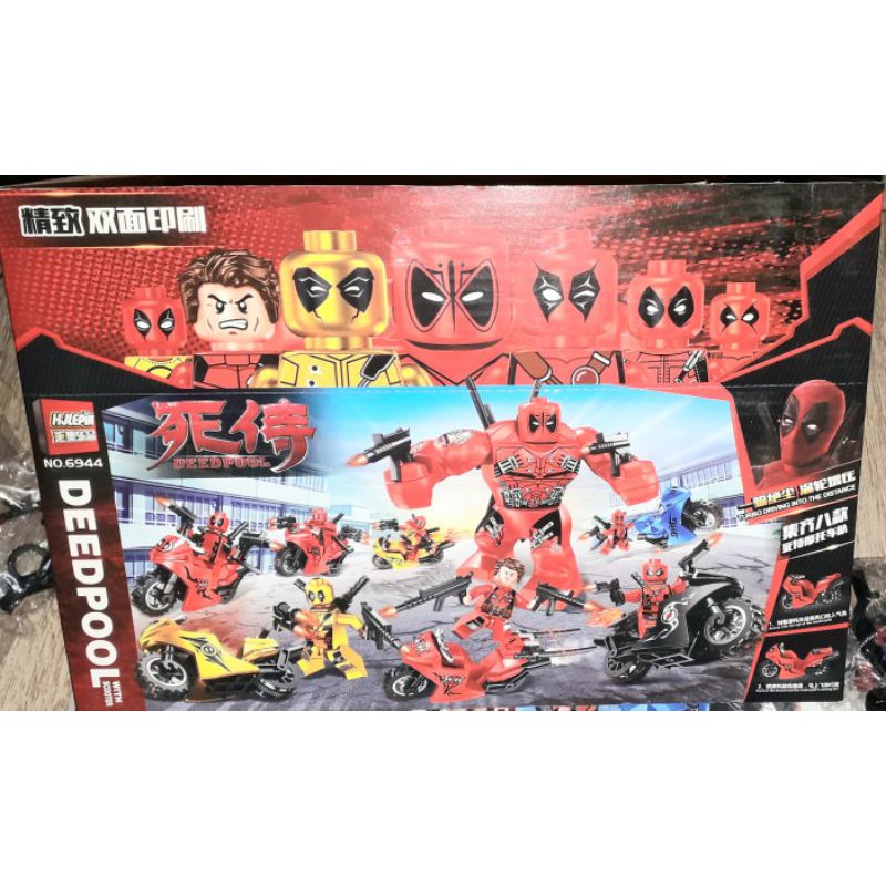 Lắp ráp 1 hộp Lego_Deedpool 6944 có nhiều chi tiết bằng nhựa rất đẹp