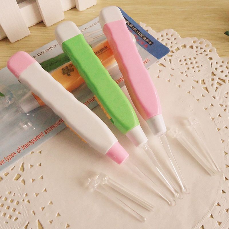 [Hàng mới về] Bộ dụng cụ lấy ráy tai có đèn led hình hoạt hình an toàn