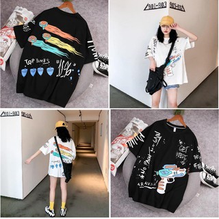 [Free Ship] Áo thun nữ form rộng tay lỡ unisex - Áo thun in hình cực ngầu giá rẻ