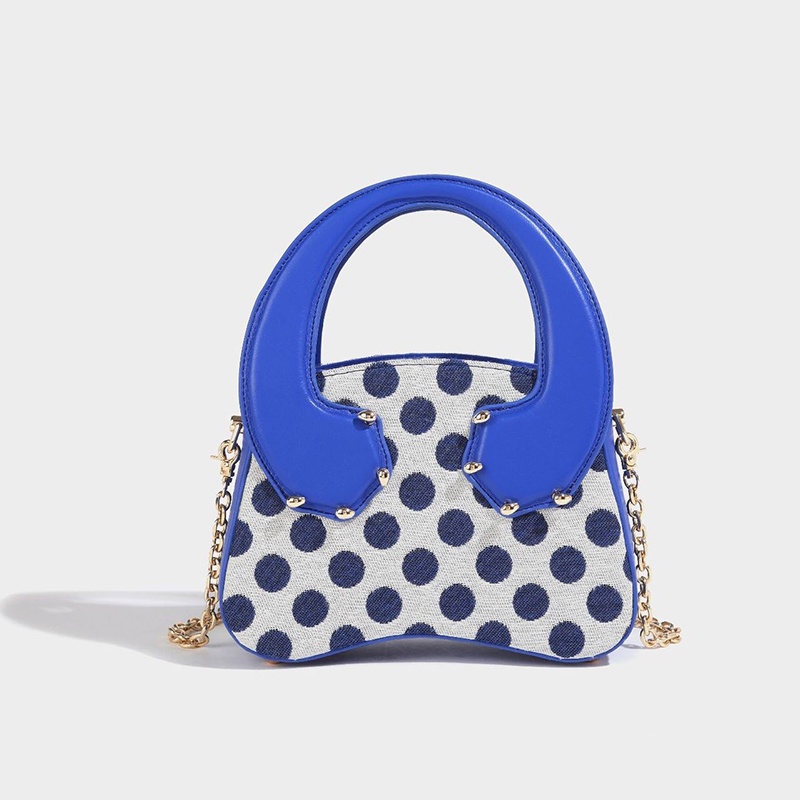 IELGY Túi Đeo Chéo Màu Sắc Tương Phản Phối Dây Xích Thời Trang Cho Nữ