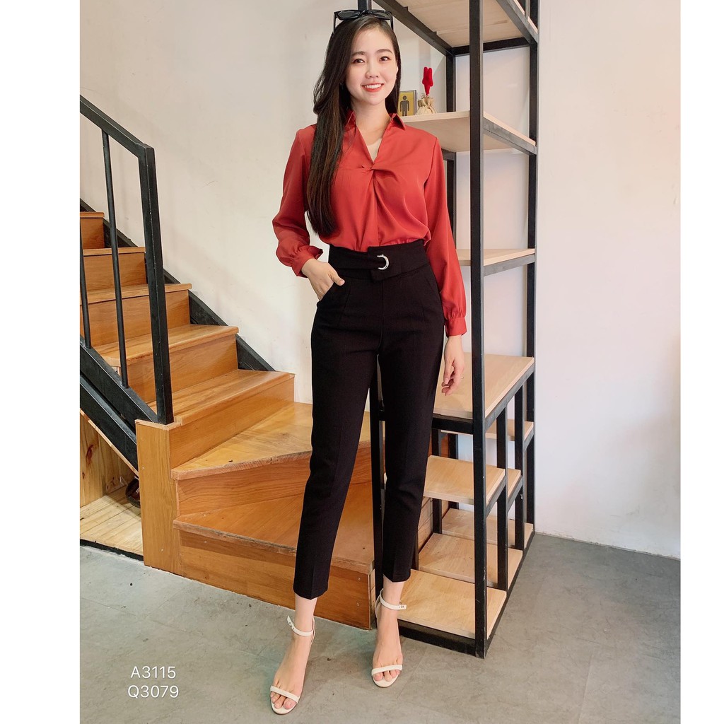 Quần tây baggy nữ ống đứng lưng cao tôn dáng chân dài CHUU Q3079 | BigBuy360 - bigbuy360.vn