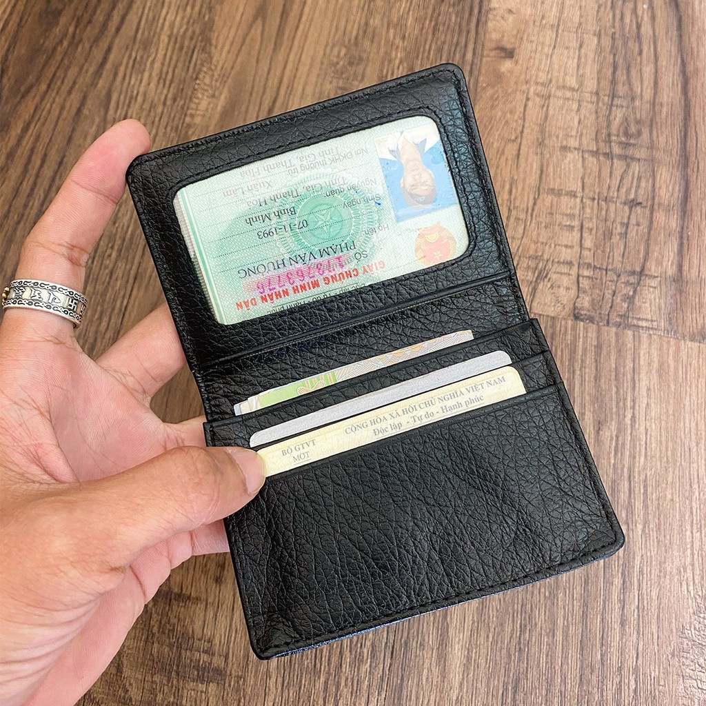 HÀNG CAO CẤP -  Ví mini cầm tay Da Bò Vicobi M1, Bóp nhỏ gọn bỏ túi đựng thẻ Card ATM, CMND, GPLX và bằng lái mới, Made 