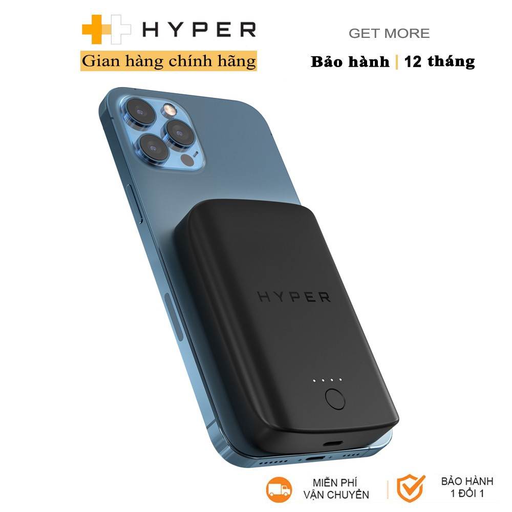 Sạc dự phòng không dây Hyperjuice Magnetic Wireless 5000mah iPhone 12 &amp; Smartphone - (HJ-WL61TC) - Hàng Chính Hãng