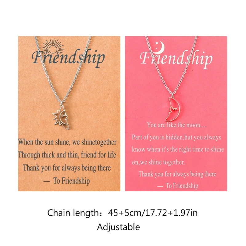 Set 2 Vòng cổ Tình Bạn Mặt Trăng Mặt Trời Phong Cách Boho