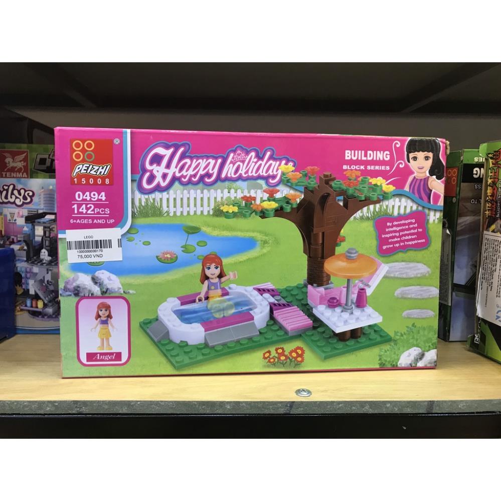 Bộ đồ chơi lắp ráp hồ bơi Happy Holiday cho bé gái