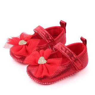 Giày cho bé đế mềm chống trơn trượt đính nơ siêu xinh cho bé gái 0-12 tháng