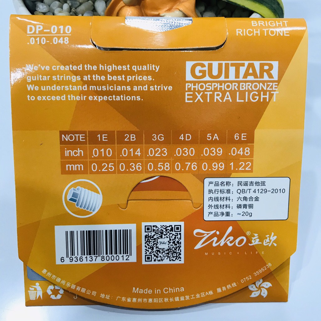 ZIKO DP Series- Bộ Dây Đàn Guitar Acoustic Phosphor Bronze Ziko DP-010 DP-011 DP-012