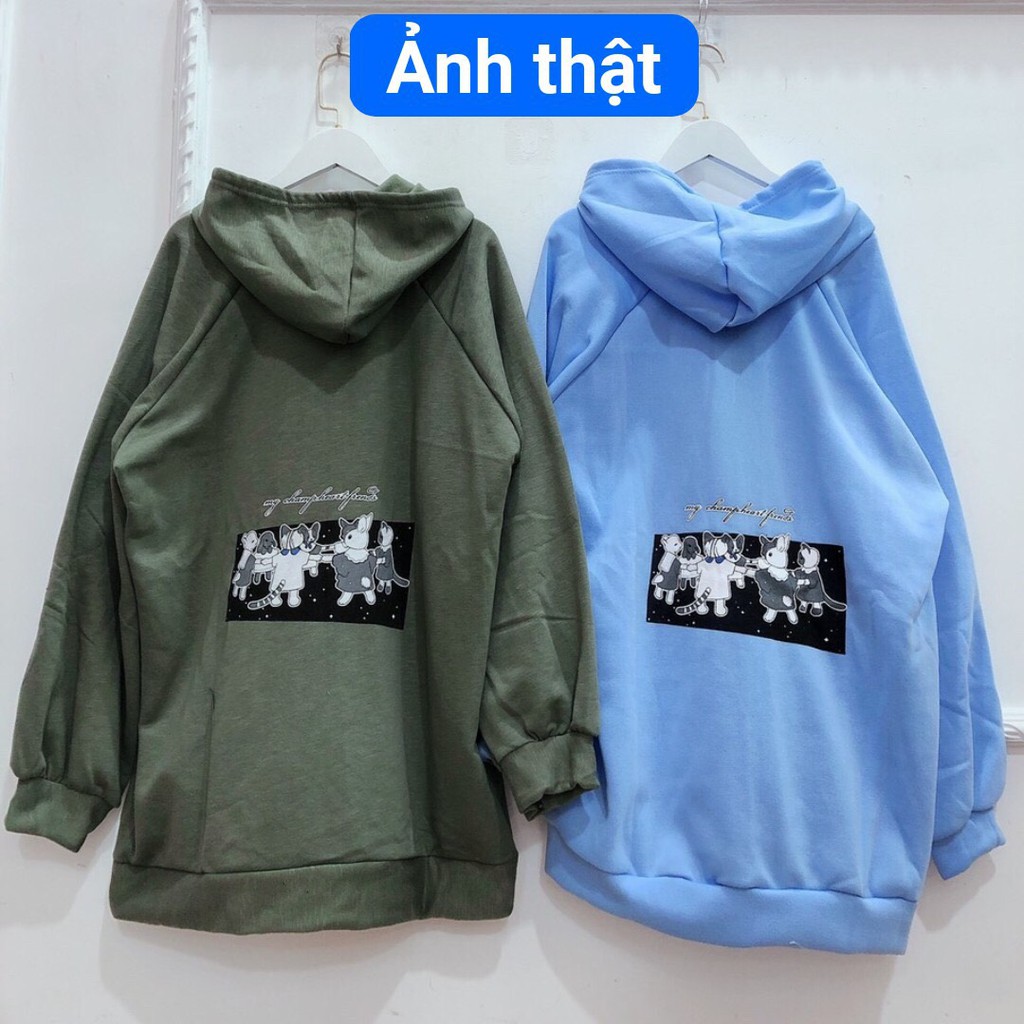 ÁO HOODIE NỮ IN HÌNH THỎ XINH KÈM MŨ CHẤT NỈ BÔNG KIỂU DÁNG ÁO HOODIE FORM RỘNG HOT HIT | BigBuy360 - bigbuy360.vn