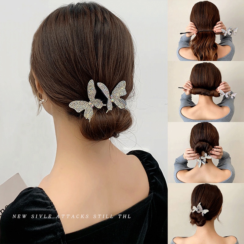 Dây Buộc Tóc Chiffon Đính Đá Hình Hoa Xinh Xắn