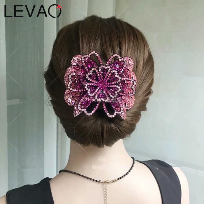 1 Kẹp Tóc Hình Hoa Đính Đá Thời Trang Sang Trọng Cho Nữ