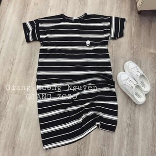 Váy đen NY kẻ ngang