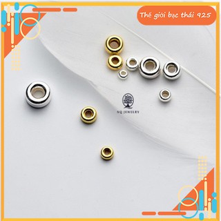 Charm bi bạc hạt dẹp 5mm- Charm chặn bạc 5mm