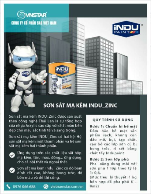 Sơn sắt mạ kẽm Indu