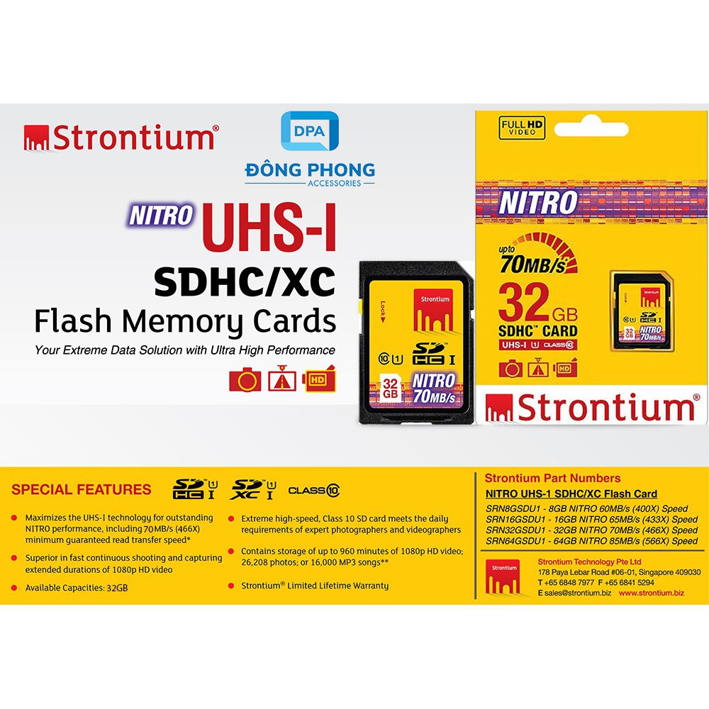 Nơi▨◙Thẻ nhớ SD Strontium 32GB bản Nitro 466X | BigBuy360 - bigbuy360.vn