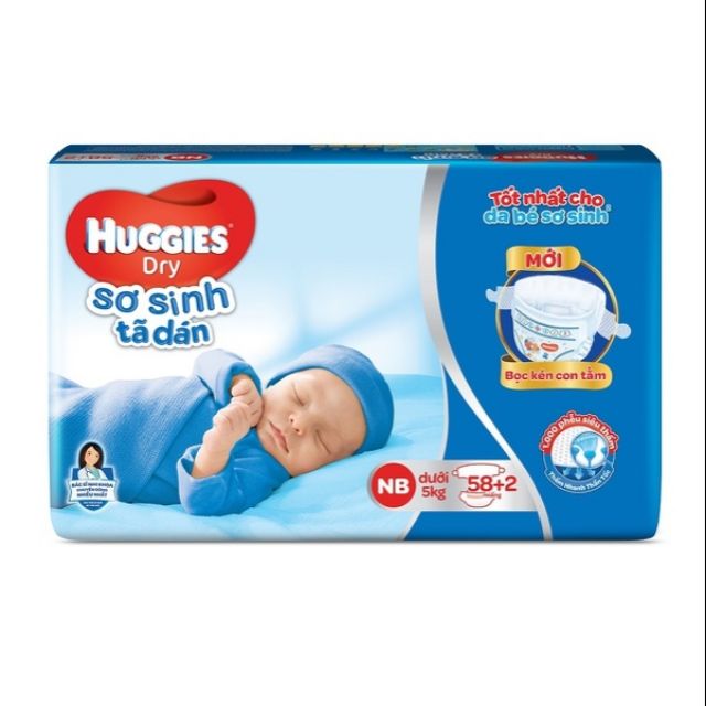 Tã dán sơ sinh Huggies NB58+2