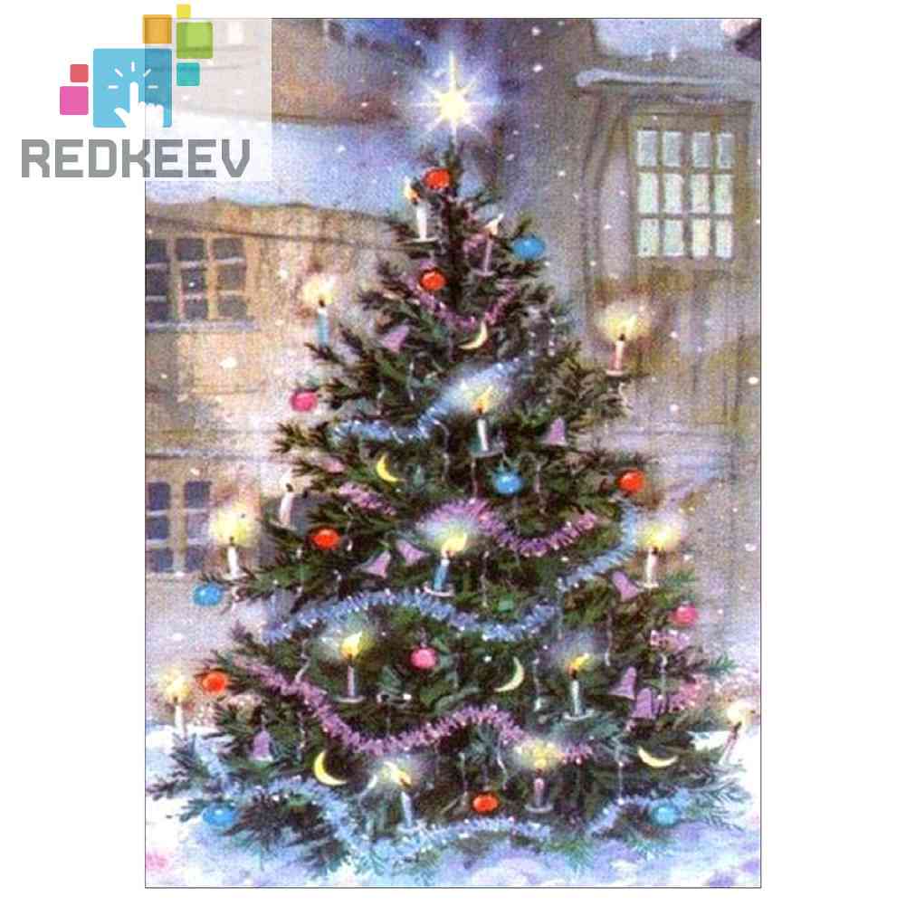 Tranh Đính Đá Kim Cương Toàn Bộ 5D DIY Hình Vẽ Giáng Sinh