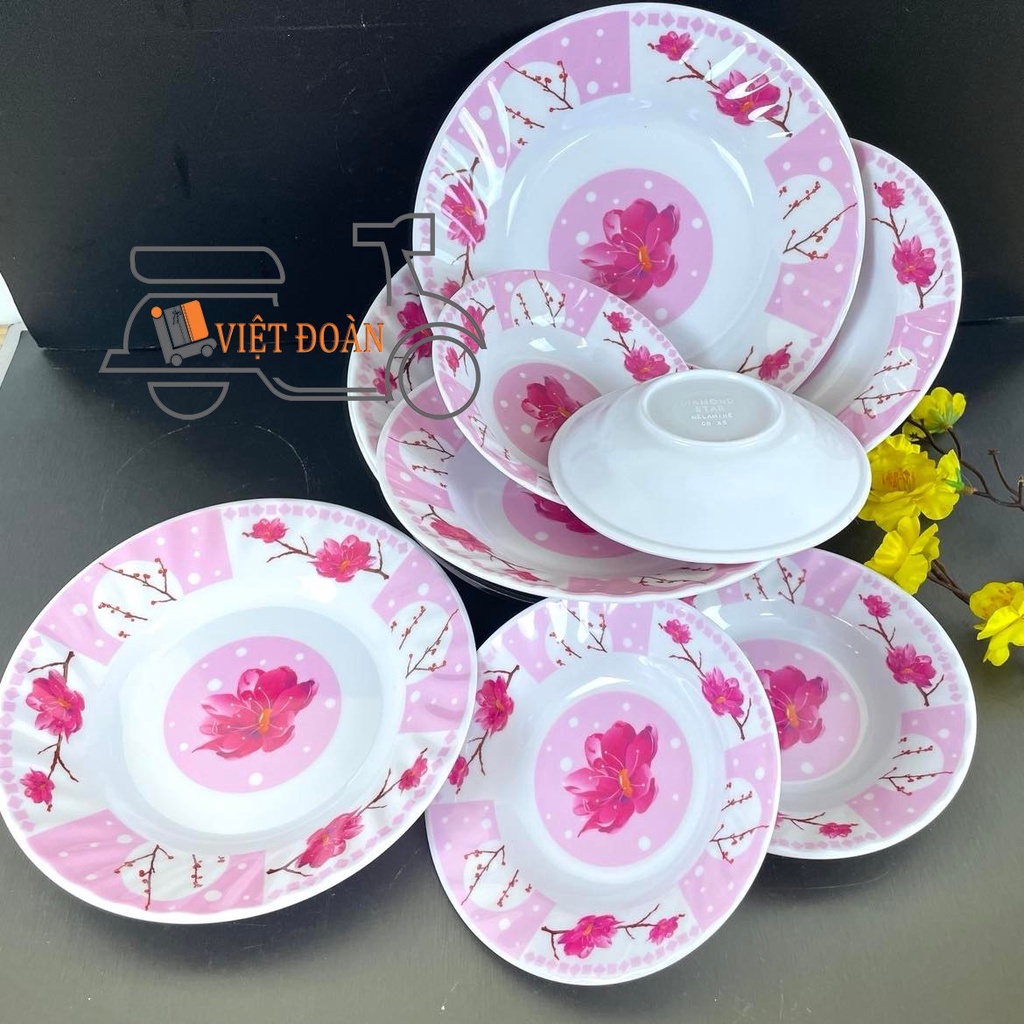 Dĩa MECA SÂU LỒNG - HÀNG VIỆT NAM CHẤT LƯỢNG CAO, hoa văn sang trọng NHIỀU SIZE , MÀU HỒNG